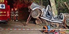 Pai e filho morrem em colisão de caminhonete com árvore