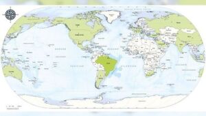 IBGE inicia venda do mapa-múndi com o Brasil no "centro"