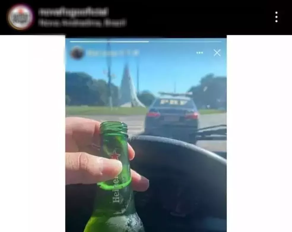 Motorista viraliza foto com cerveja ao volante