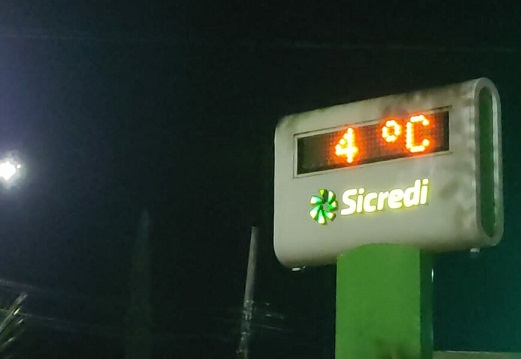 Tempo frio vai continuar em Dourados e pode cair a 4 graus
