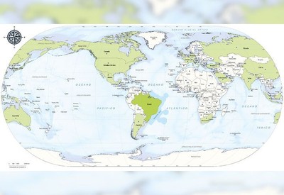 O mapa-múndi tem a marcação dos países que compõem o G20