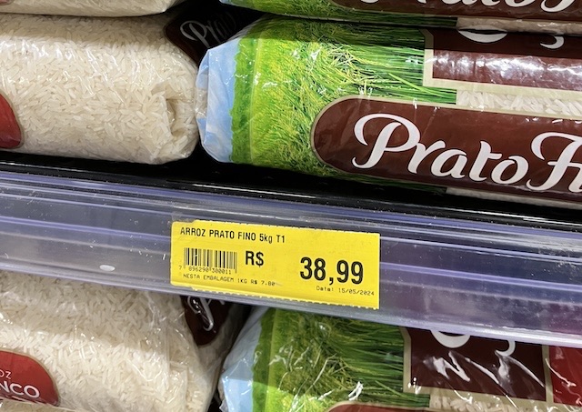 Arroz a quase R$ 40 o pacote com 5 kg em Dourados