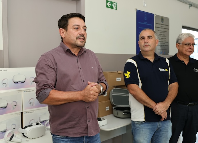 Secretário de Saúde, Márcio Grei, em ação do Rotary