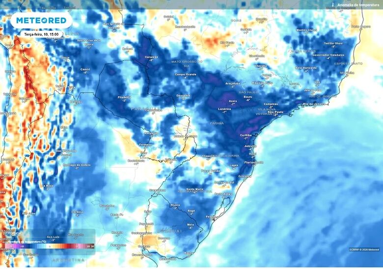 Temperaturas podem registrar 8 graus abaixo da média