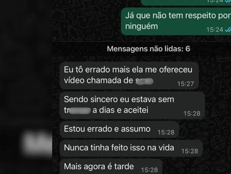 Desculpa do policial penal para a esposa após assédio