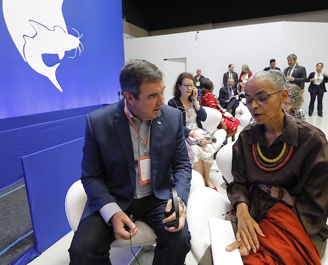 Governador Eduardo Riedel com a ministra Marina Silva