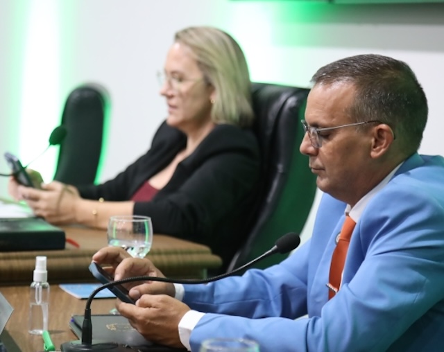 Presidente e vice da Câmara, ao celular durante sessão