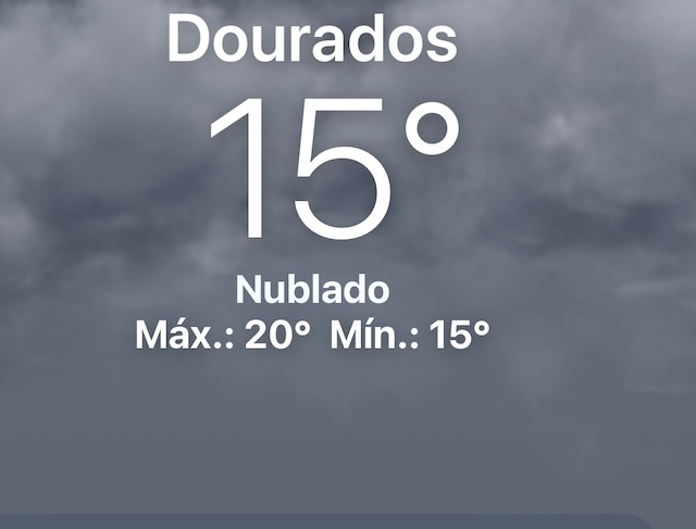 Indicador do tempo nesta segunda-feira em Dourados