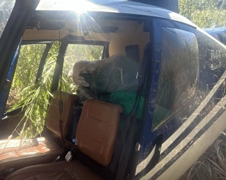 Droga estava sendo levada atrás dos bancos de helicóptero 