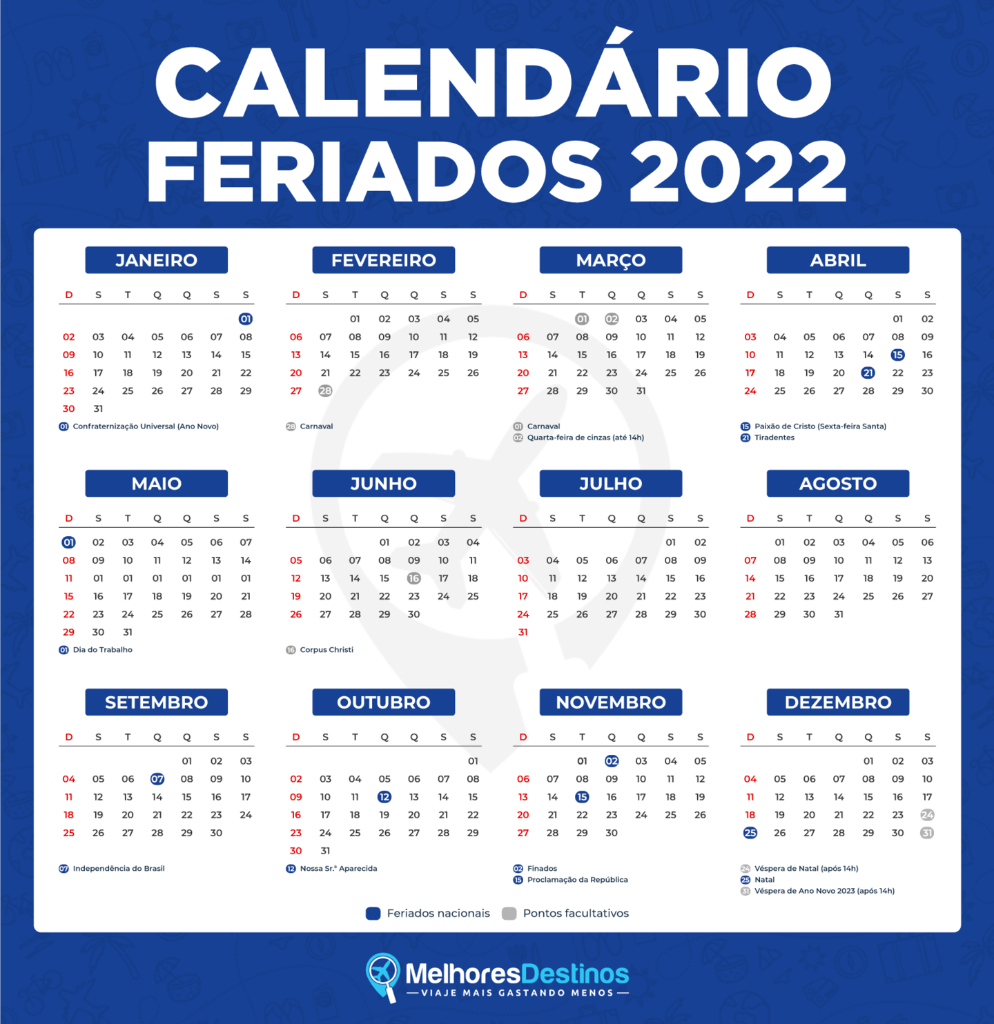 Ano de 2022 terá apenas um feriado nacional prolongado Douranews