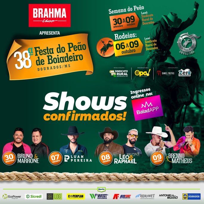 Festa do Peão de Boiadeiro de Dourados começa na semana que vem com shows e  rodeios